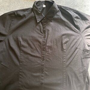 Black short sleeve button-up